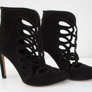 Chelsea  & Zoe Black Suede Cage Heals